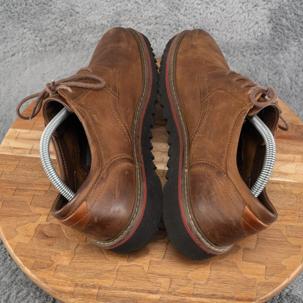 Johnston & Murphy Mens 9 M Plain Toe Shoes Brown Leather 25-6520